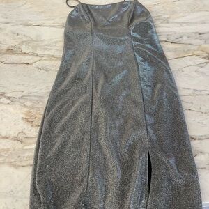 Shimmering Silver Evening Dress